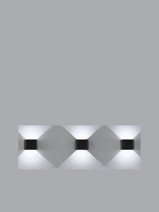 Lumină De Perete Exterior Led C30 Putere 6w A+ Rezistent La Apă Și Praf Alb Cald 3000k Aluminiu Negru