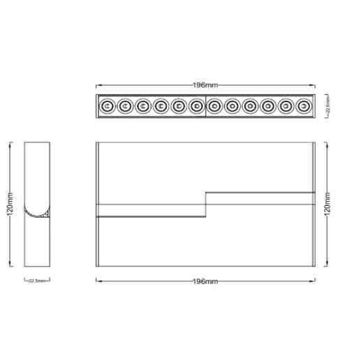 Baris Light LED Commercial Linear Wall Lighting 16W Natural White 34cm