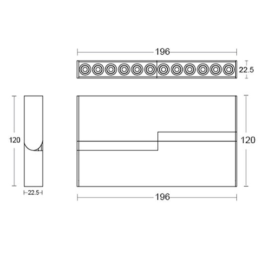 Baris Light LED Commercial Linear Wall Lighting 16W Warm White 34cm