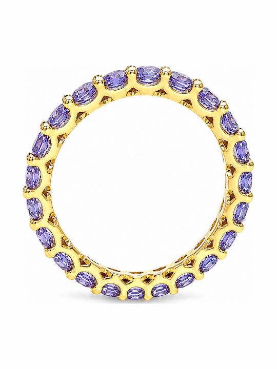 Verita Women's Eternity Band Ring with Zircon Made of Gold Plated Silver