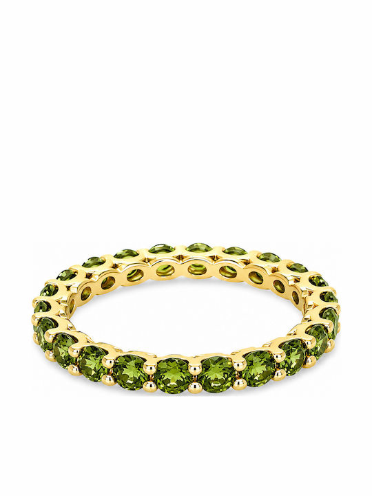 Verita Women's Eternity Band Ring with Zircon Made of Gold Plated Silver