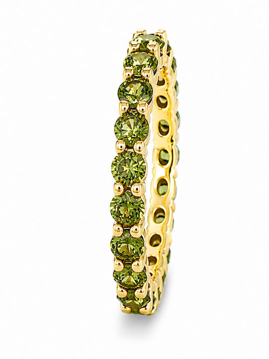 Verita Women's Eternity Band Ring with Zircon Made of Gold Plated Silver