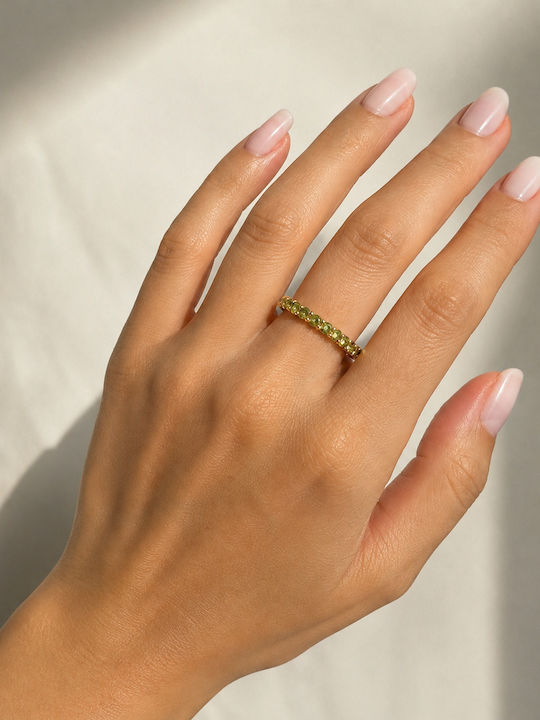 Verita Women's Eternity Band Ring with Zircon Made of Gold Plated Silver