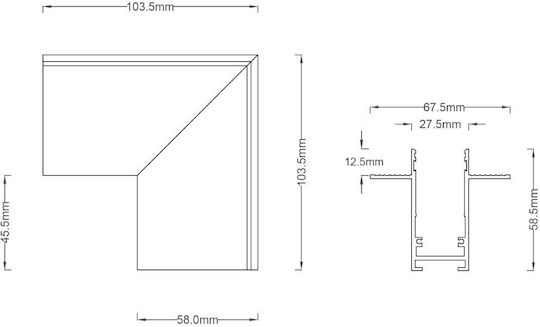 Outtercorner Magnetic Mini Recessed Sandy Black 1pc