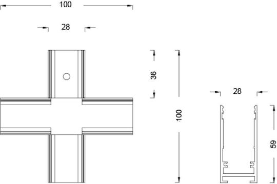 Cross Corner Magnetische Mini-Oberflächenleuchte Sandy Weiß 1 Stück