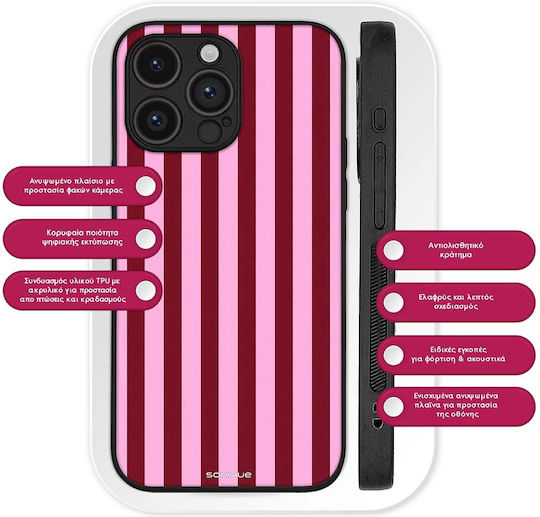Калъф Sonique Stripe Stories Series Xiaomi Poco X7 Pro 5g Раи Розов – Червен