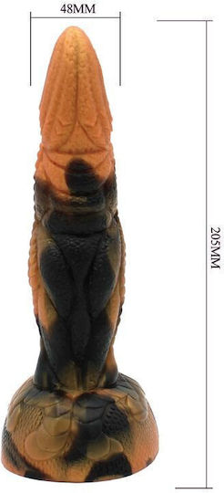 Power Monsters Dildo με Βεντούζα Καφέ