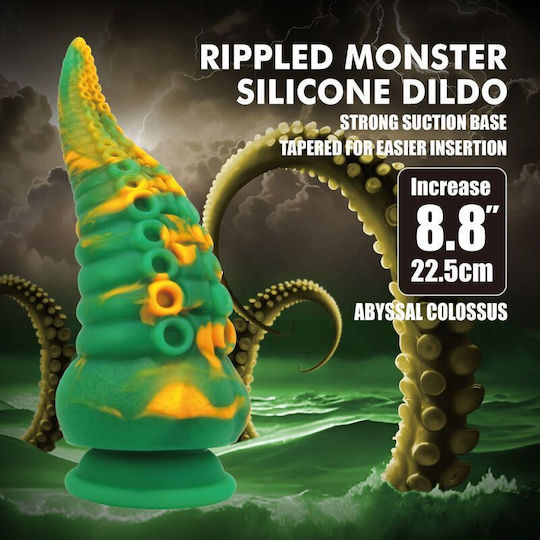 Power Monsters Dildo με Βεντούζα Πράσινο