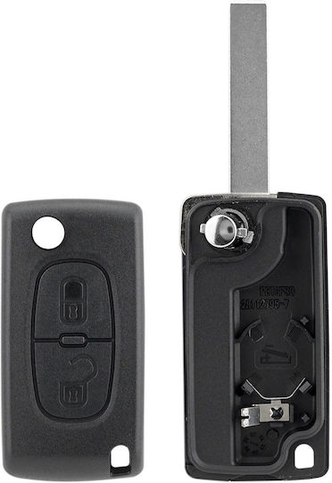 Carcasă Telecomandă Auto 2 Butoane Cu Lamă Compatibilă Citroen Peugeot