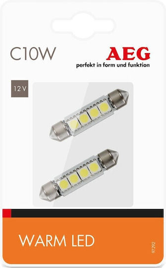 2x Bec Led C10w 41mm Retrofit Led Cald Alb Cald
