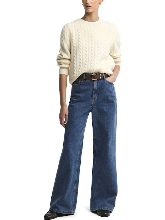 Damen Pullover Wolle Creme