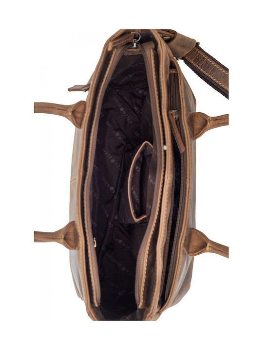 Leather Women's Shoulder Bag Brown