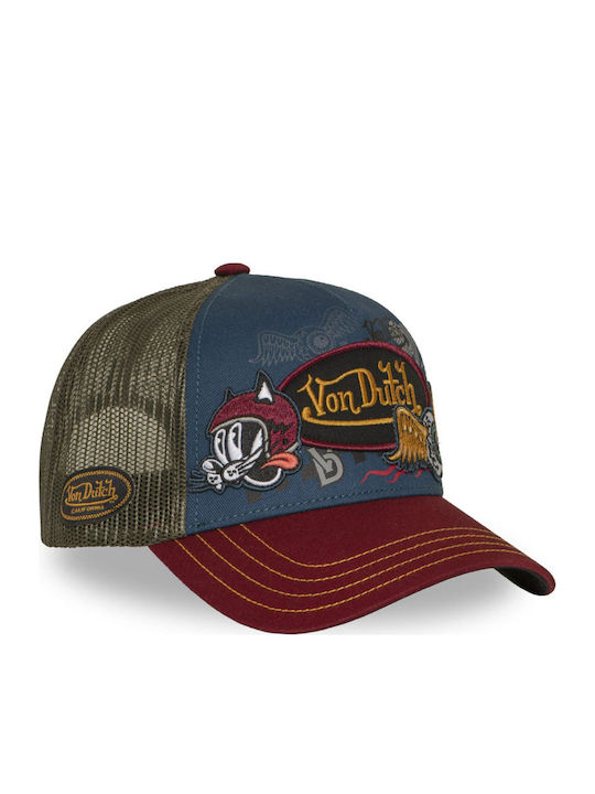 Von Dutch Unisex Pălărie Trucker Albastru Bordeaux Vd 1 Ct Patches 20-blue Bordeaux