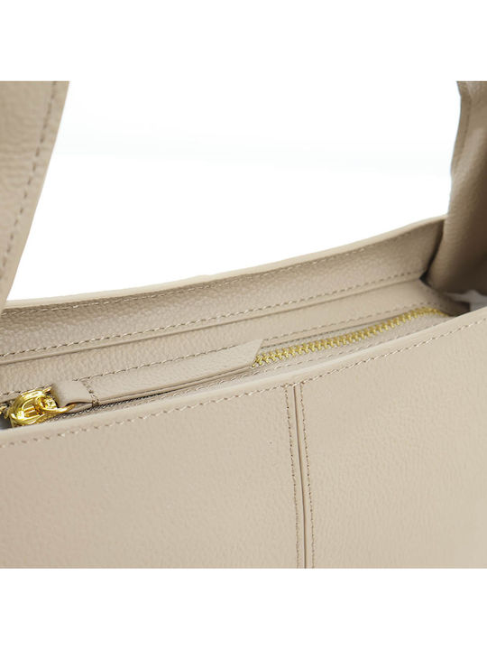Damentasche aus Leder Taupe