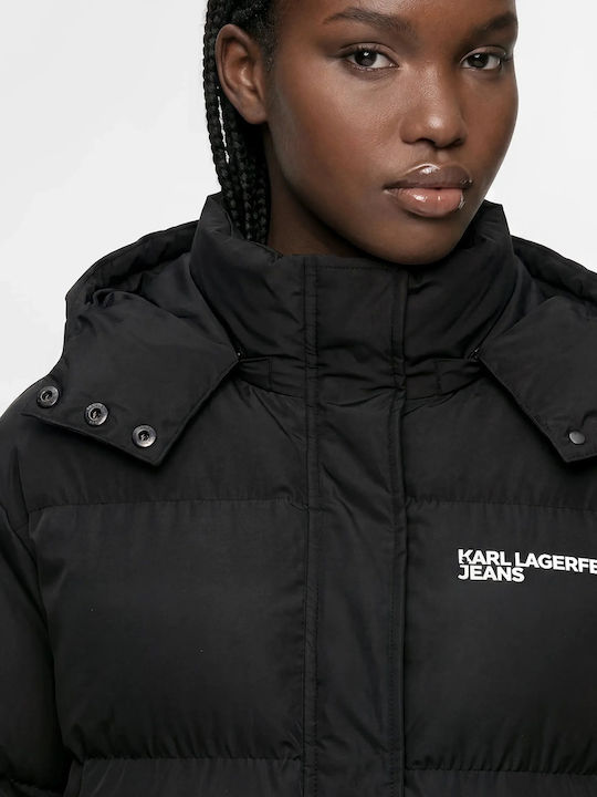 Short Women's Puffer Jacket for Winter Black