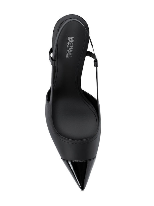Alora Leather Heels with Mid Heel Black