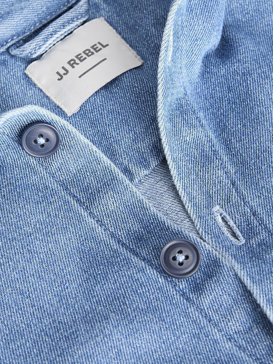 Langärmeliges Herrenhemd Blau Denim
