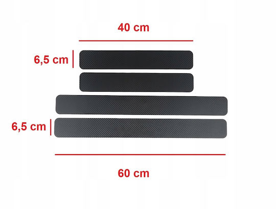 Bandă decorativă pentru praguri auto din folie carbon