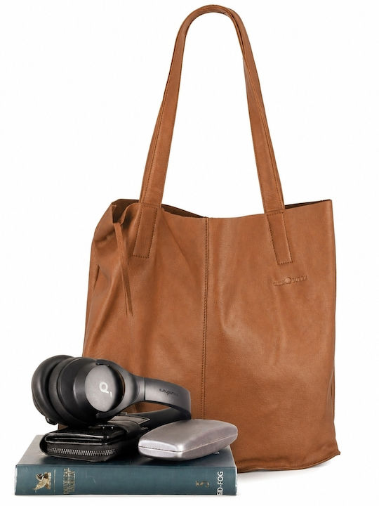 Leder Damen Schultertasche Braun