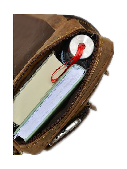 Leder Damen Schultertasche Braun