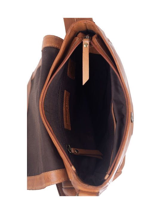 Leder Damen Schultertasche Tabac Braun