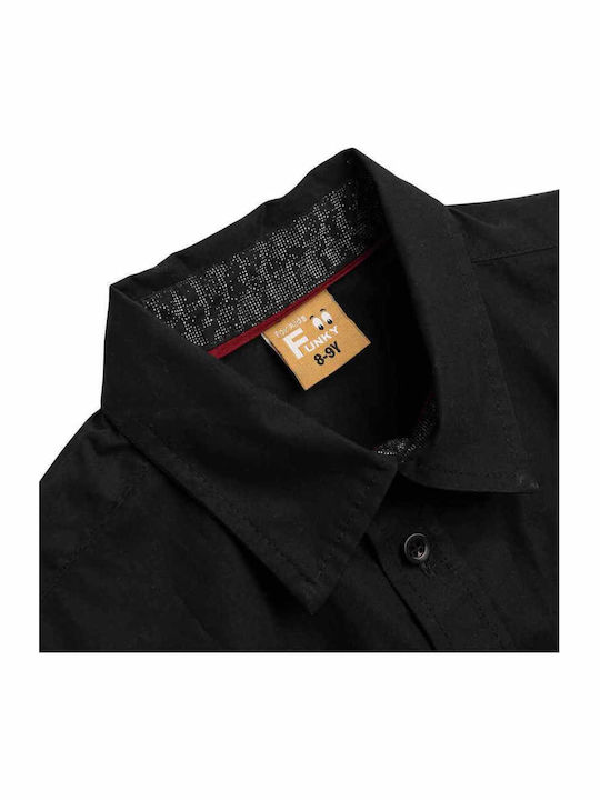 Kinderhemd Langärmelig Denim Schwarz