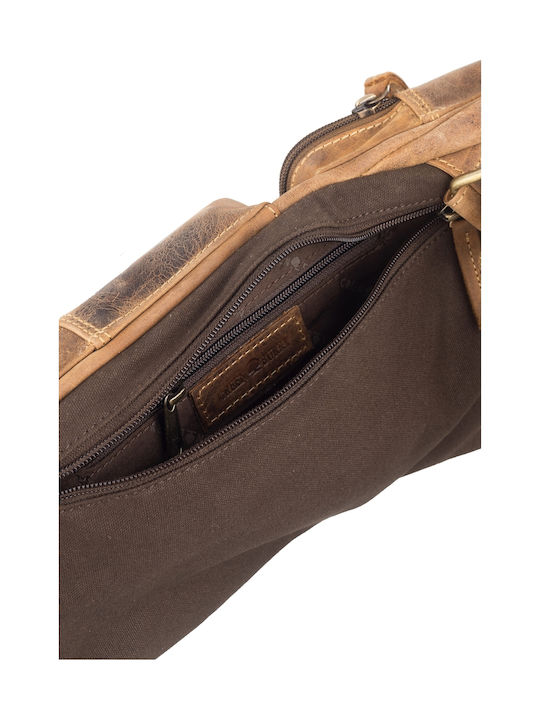 Geantă Bărbătească de Umăr / Tip Crossbody din Piele Maro