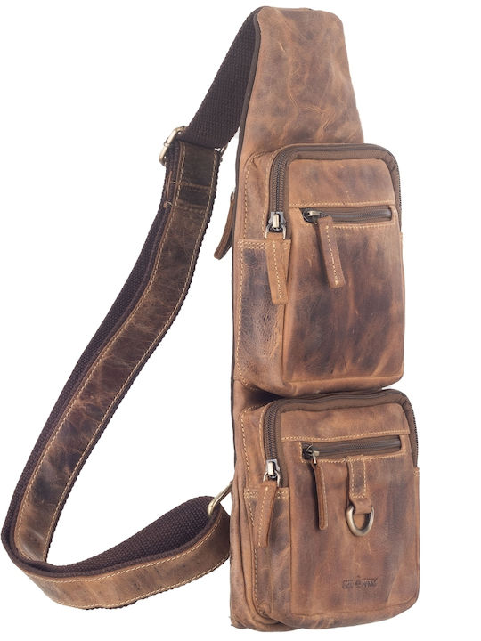 Geantă Bărbătească de Umăr / Tip Crossbody din Piele Maro