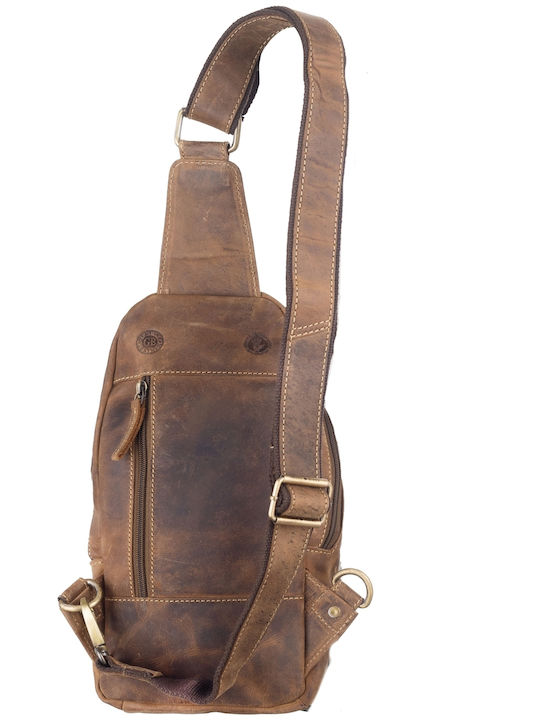 Geantă bărbătească de umăr / crossbody din piele Bej