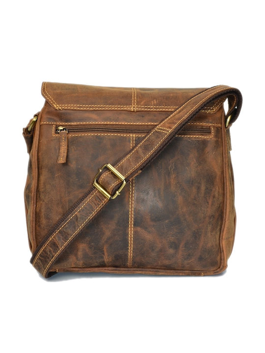 Geantă bărbătească de umăr / crossbody din piele maro