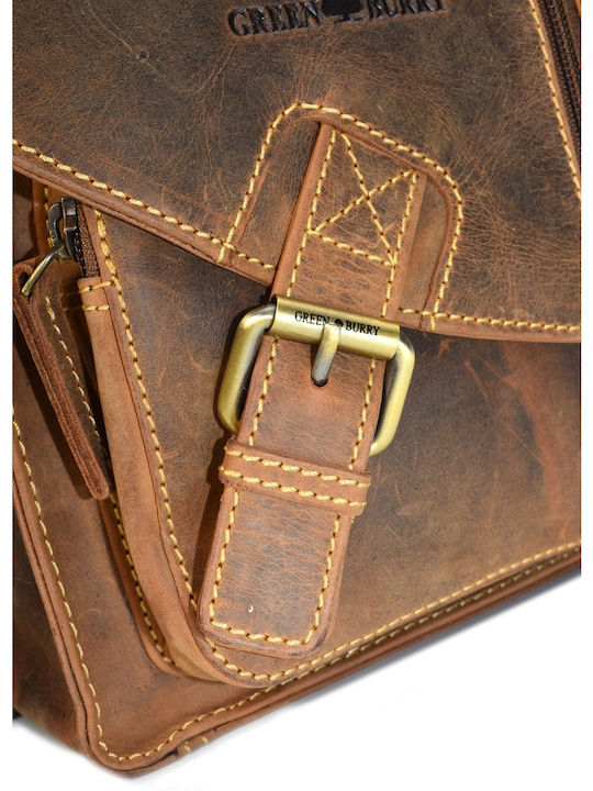 Geantă bărbătească de umăr / crossbody din piele maro
