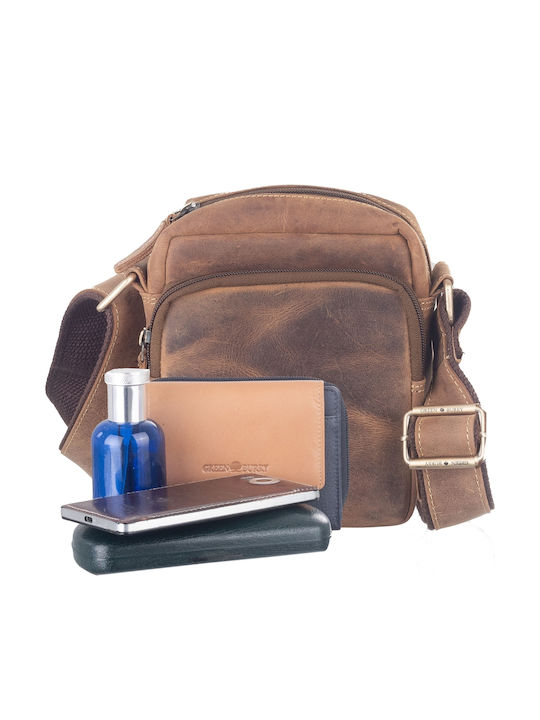 Geantă bărbătească din piele de umăr / crossbody Bej
