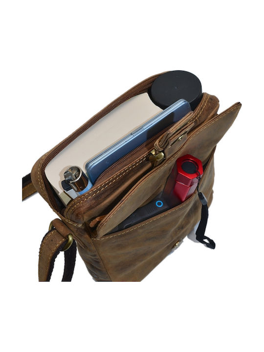 Geantă bărbătească de umăr / crossbody din piele Bej