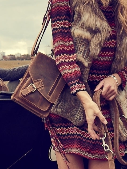 Geantă bărbătească de umăr / crossbody din piele maro
