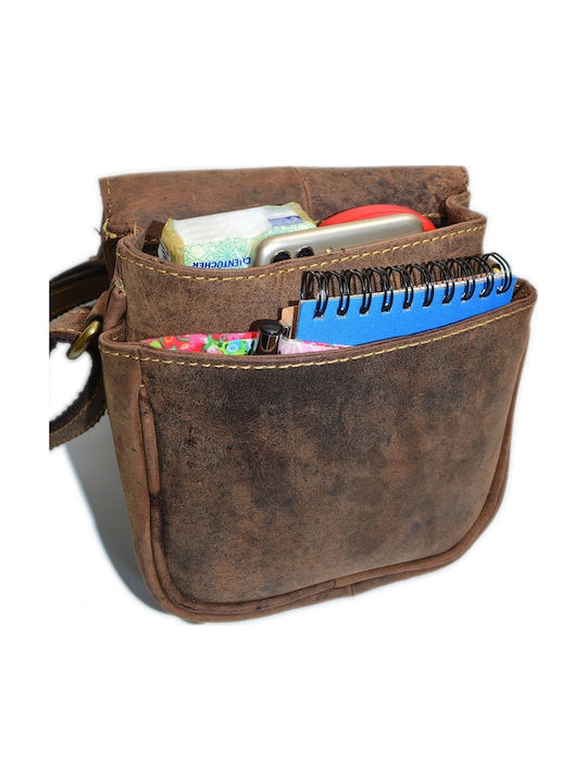 Geantă bărbătească de umăr / tip crossbody din piele maro