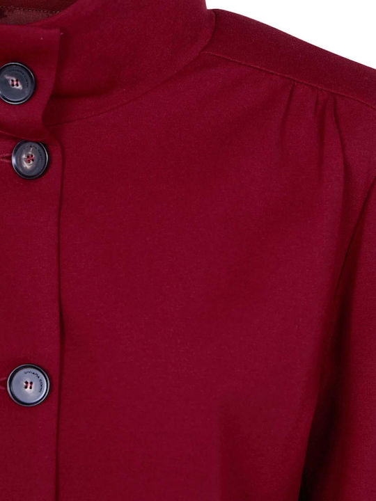 Women's Cardigan with Buttons Burgundy