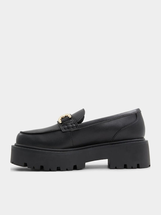 Leather Women's Loafers In Black Colour