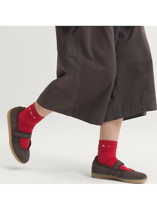 Damen Ballerinas aus Leder in Braune Farbe