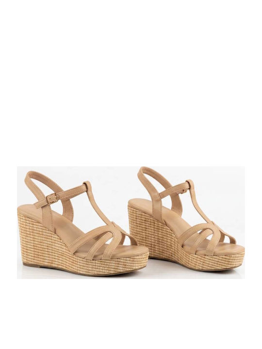 Damenplattformen Beige