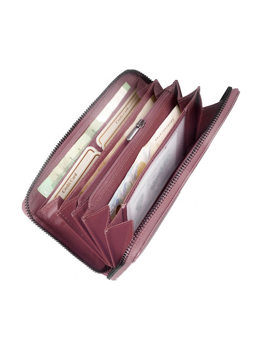 Portofel Dama Mare Din Piele Burgundy