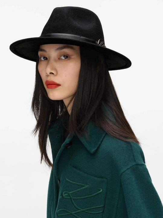 Karl Lagerfeld Women's Wool Fedora Hat Black