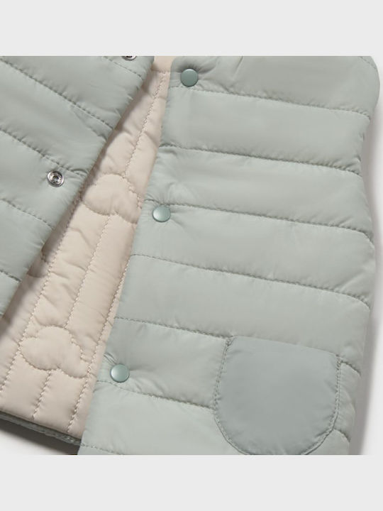 Kids Casual Sleeveless Short Double Sided Brown Jacket
