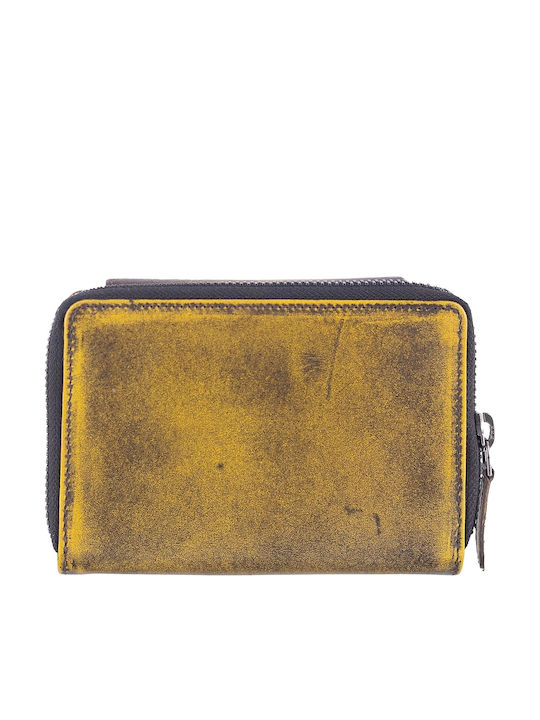 Kleines Leder Damenbrieftasche Gelbe