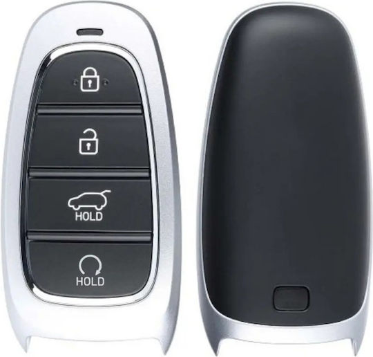 Husă Cheie Auto Smart Telecomandă Compatibil Hyundai Tucson Santa Fe 4 Butoane Gri Negru