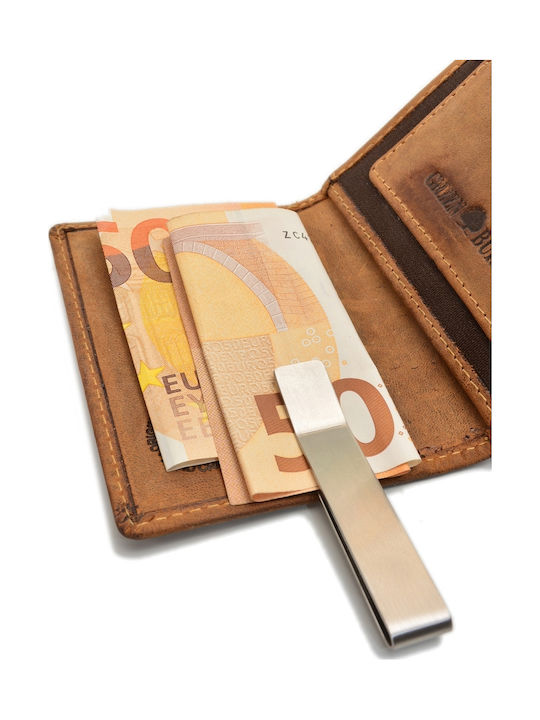 Portofel bărbătesc de piele pentru carduri cu RFID maro