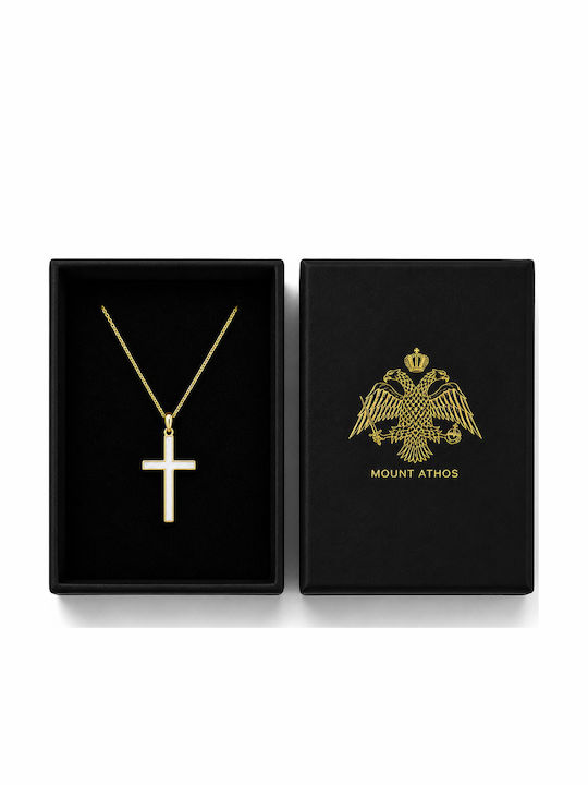 Ulysses Silber Kreuz 925 Vergoldet 14k Weiß Emaille
