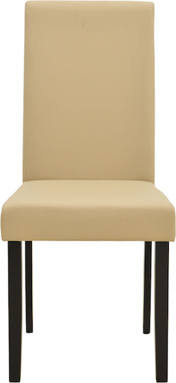 Zeben Dining Chairs with Artificial Leather Upholstery Ecru 2 pcs 43.5x55.5x93.5cm