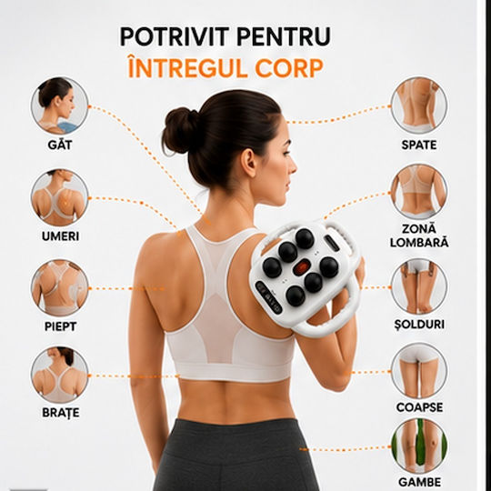 Aparat de Masaj pentru Gât, Cap, Spate, Picioare, Corp și Mâini cu Funcție de Încălzire Albă