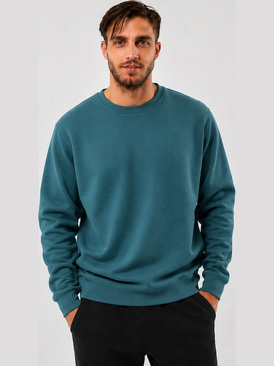 Cotton Point Ανδρικό Διαφημιστικό T-shirt Μακρυμάνικο Πετρόλ