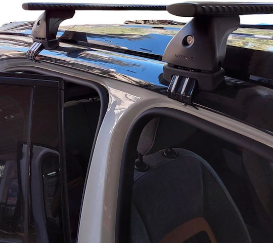 Nordrive Aluminum Car Roof Bars Silenzio for Citroen C3 Aircross 2014 Set with Roof Rack Legs Black